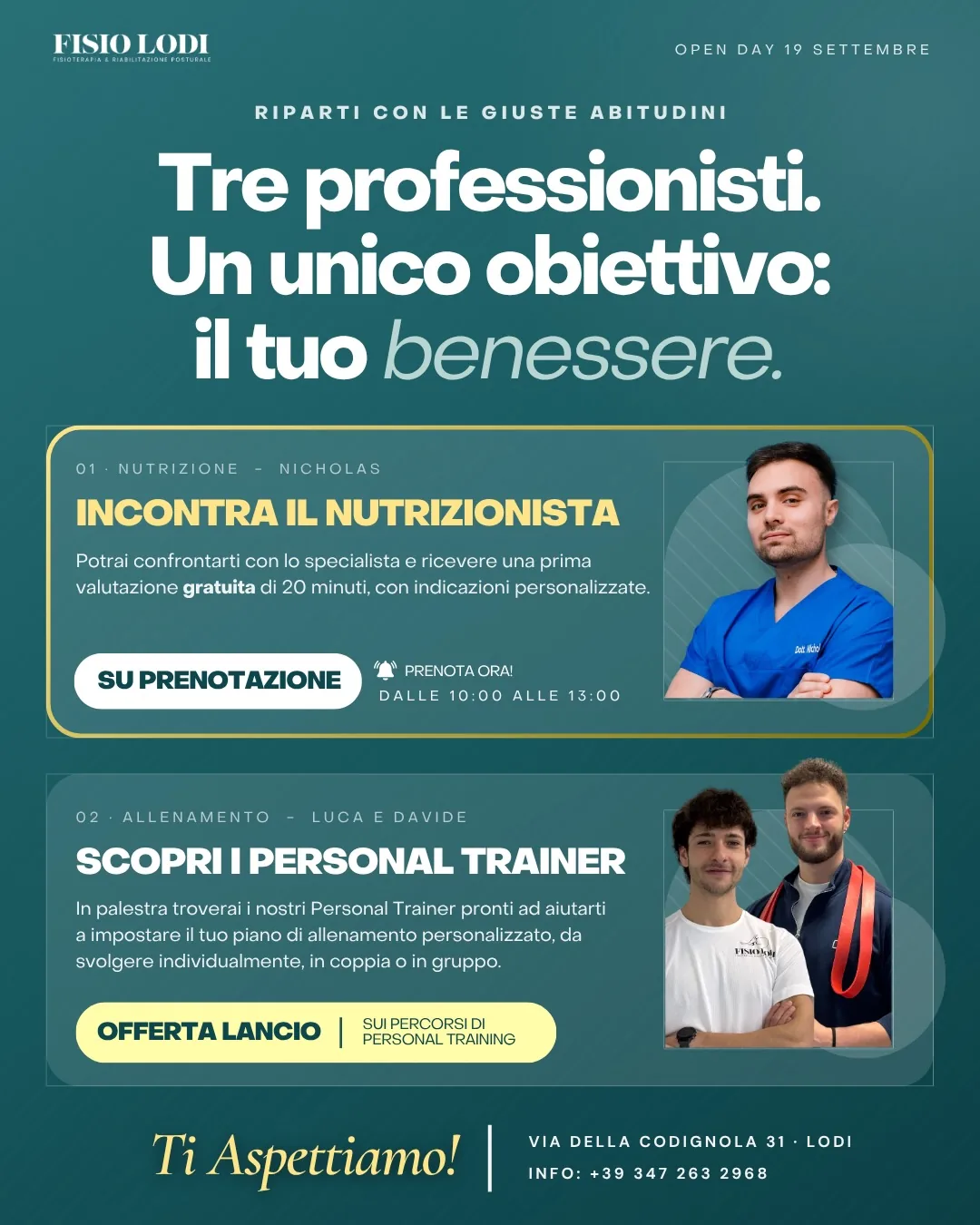 Programma dell’open day Riparti da te